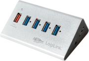 LOGILINK UA0227 USB 3.0 4+1 PORT HUB ALUMINUM WITH POWER SUPPLY