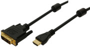 LOGILINK CH0013 HDMI TO DVI-D CABLE GOLD PLATED 3.0M BLACK