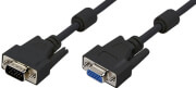 LOGILINK CV0005 VGA EXTENSION CABLE MALE/FEMALE DOUBLE SHIELDED WITH 2X FERRIT CORE 3M BLACK