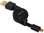 LOGILINK CU0090 RETRACTABLE USB 2.0 CABLE AM TO MICRO BM 0.75M BLACK