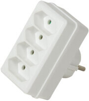 LOGILINK LPS220 POWER SOCKET ADAPTER WITH 4 EURO SOCKETS WHITE