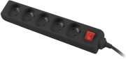 LANBERG 5 SOCKETS FRENCH WITH CIRCUIT BREAKER QUALITY-GRADE COPPER CABLE POWER STRIP 3M BLACK