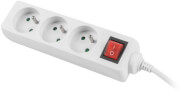 LANBERG 3 SOCKETS FRENCH WITH CIRCUIT BREAKER QUALITY-GRADE COPPER CABLE POWER STRIP 3M WHITE