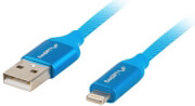 LANBERG LIGHTNING M - USB-AM PREMIUM CABLE 1.8M BLUE