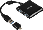 HAMA 12325 1:4 USB 3.1 HUB INCL. USB-C ADAPTER, BUS-POWERED BLACK