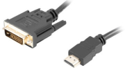 LANBERG DUAL LINK WITH GOLD-PLATED 4K CONNECTORS HDMI(M)->DVI-D(M)(24+1) CABLE 3M BLACK