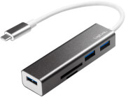 LOGILINK UA0305 USB-C 3.0 3-PORT HUB WITH CARD READER