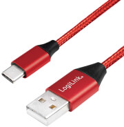 LOGILINK CU0148 USB 2.0 CABLE USB-A MALE TO USB-C MALE 1M RED