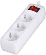 SONORA PSW301 POWER STRIP WITH 3 SOCKETS ON/OFF SWITCH 1.5M WHITE