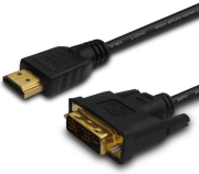SAVIO CL-10 HDMI 19PIN (M) - DVI 18+1 (M) GOLD-PLATED 1.5M BLACK