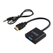 SAVIO CL-23/B HDMI (M) – VGA (F) ADAPTER WITH AUDIO 3.5MM AUDIO CABLE INCLUDED