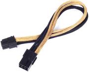 SILVERSTONE PP07-IDE6BG 6-PIN PCI-E TO 6-PIN PCI-E CABLE 250MM BLACK/GOLD