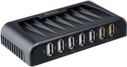 AKASA AK-HB-12BKCM CONNECT 7FC 5-PORT USB2.0 HUB WITH 2 FAST CHARGING PORTS POWER ADPATER INCL.