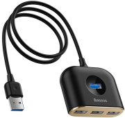 BASEUS SQUARE ROUND USB HUB USB 3.0 + 3X USB 2.0 1M BLACK
