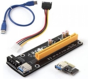 ESTILLO PCI-EXPRESS RISER CARD 6 PIN CONVERTER, PCI-E X 1 TO PCI-E X16, USB 3.0