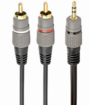 CABLEXPERT CCA-352-5M 3.5 MM STEREO PLUG TO 2 RCA PLUGS 5M CABLE GOLD-PLATED CONNECTORS