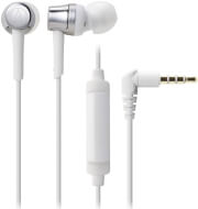 AUDIO TECHNICA ATH-CKR30ISSV SONICFUEL IN-EAR HEADPHONES WITH IN-LINE MIC & CONTROL SILVER/WHITE