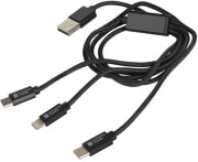 EXTREME MEDIA NKA-1202 3IN1 MICRO USB – LIGHTNING – TYPE C CHARGE/SYNCE USB CABLE 1M