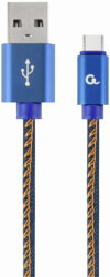 CABLEXPERT CC-USB2J-AMCM-1M-BL PREMIUM JEANS (DENIM) TYPE-C USB CABLE WITH METAL CONNECTORS 1M BLUE