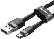 BASEUS CABLE CAFULE MICRO USB 2.4A 1M GREY/BLACK