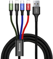 BASEUS FAST 4-IN-1 CABLE 2X LIGHTNING + TYPE-C + MICRO 3.5A BLACK