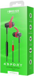 FOREVER SP-100 WIRED EARPHONES 4SPORT RED