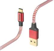 HAMA 178296 CABLE REFLECTIVE CHARGING/DATA CABLE USB-C/ TYPE-C/ – USB-A 1.5M RED