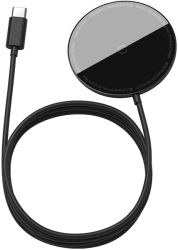 BASEUS SIMPLE MINI MAGNETIC WIRELESS CHARGER WITH TYPE-C CABLE 1.5M BLACK