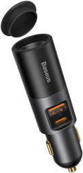 BASEUS SHARE TOGETHER FAST CHARGE CAR CHARGER WITH CIGARETTE LIGHTER EXPANSION PORT U+C 120W GRAY