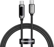 BASEUS DISPLAY FAST CHARGING DATA CABLE TYPE-C TO TYPE-C 100W 1M BLACK