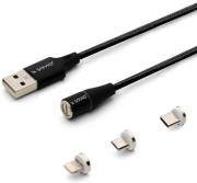 SAVIO CL-152 USB MAGNETIC CABLE 3 IN 1 TYPE-C, MICRO USB, LIGHTNING 1M
