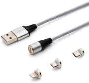 SAVIO CL-153 USB MAGNETIC CABLE 3 IN 1 TYPE-C, MICRO USB, LIGHTNING 1M