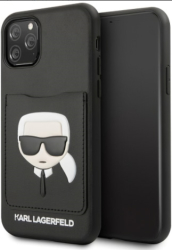 KARL LAGERFELD SILICONE CASE CARDSLOT FOR APPLE IPHONE 11 PRO MAX BLACK KLHCN65CSKCBK