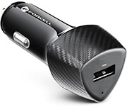 FORCELL CARBON CAR CHARGER USB QC 3.0 18W CC50-2A BLACK (TOTAL 18W)