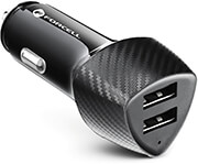 FORCELL CARBON CAR CHARGER 2XUSB 17W CC50-2A 17W BLACK (TOTAL 17W)