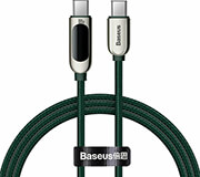 BASEUS DISPLAY FAST CHARGING DATA CABLE TYPE-C TO TYPE-C 100W 2M GREEN