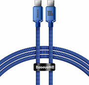 BASEUS CRYSTAL SHINE CABLE SHINE TYPE-C TO TYPE-C 1.2M 100W 5A BLUE