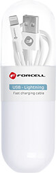 FORCELL CABLE USB A TO LIGHTNING 8-PIN 1A TUBE WHITE 1M