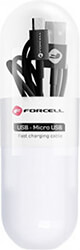 FORCELL CABLE USB TO MICRO 2.1A TUBE BLACK 1M