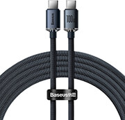BASEUS CRYSTAL SHINE CABLE SHINE TYPE-C TO TYPE-C 1.2M 100W 5A BLACK