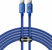 BASEUS CRYSTAL SHINE CABLE SHINE TYPE-C TO TYPE-C 2M 100W 5A BLUE