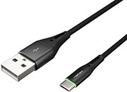 NATEC NKA-1957 PRATI USB-CM->USB-AM 2.0 CABLE 1M BLACK NYLON LED
