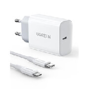 CHARGER UGREEN PD CD137 COMBO+TYPE C/I6 CABLE WHITE 50698