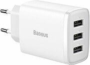BASEUS UNIVERSAL WALL CHARGER 3X USB 3.4A 17W WHITE