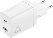 4SMARTS WALL CHARGER PD DUAL PORT USB + TYPE-C 25W WHITE