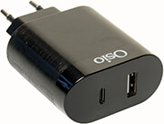 OSIO OTU-5904B ΔΙΠΛΟΣ ΦΟΡΤΙΣΤΗΣ ΚΙΝΗΤΟΥ ΜΕ USB TYPE-C ΚΑΙ USB TYPE-A, 18W