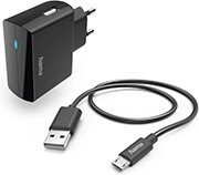 HAMA 201622 CHARGER WITH MICRO-USB CHARGING CABLE, 12 W, 1.0 M, BLACK
