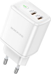 BOROFONE BN9 WALL CHARGER 35W 3A 2X TYPE-C WHITE