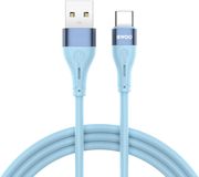 BWOO CABLE X280C MINIMALIST SILICONE 3A USB-A TO USB-C BLUE