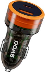 BWOO CAR CHARGER BO-CC85 38W FAST TRANSPARENT CAR CHARGER QC 18W + PD 20W